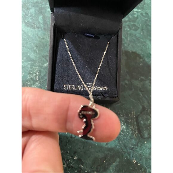 Peanuts Snoopy & Woodstock Sterling Platinum Necklace by Crislu - Picture 3 of 7